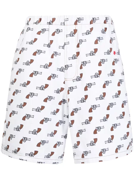 Pantaloni scurți din denim Duoltd cu imagine alb