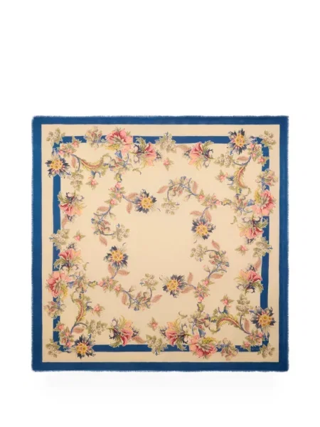 Fular Etro cu model floral din jacard