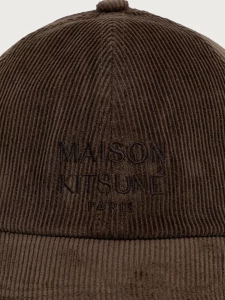 Maison Kitsuné Paris καπέλο μπέιζμπολ κοτλέ πράσινο