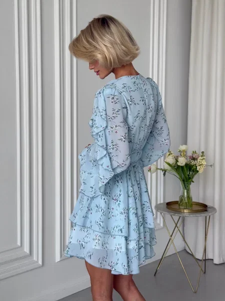 Платье мини Jadone Fashion голубое