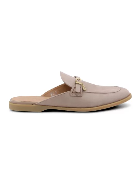 Klapki Tod's skórzane beżowe