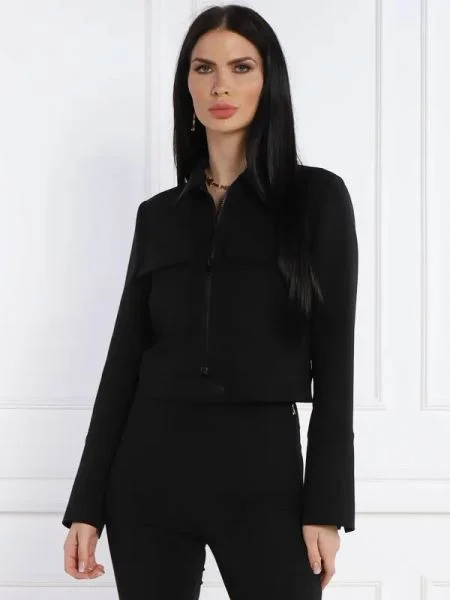 Patrizia Pepe Geacă | Cropped Fit negru