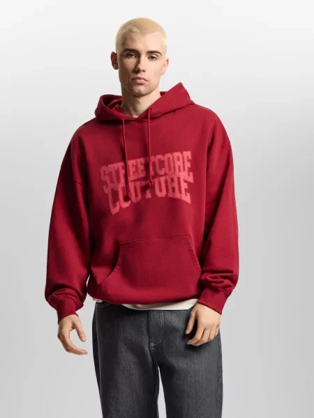 Bluza sportowa Prosto Street Couture z kapturem czerwona