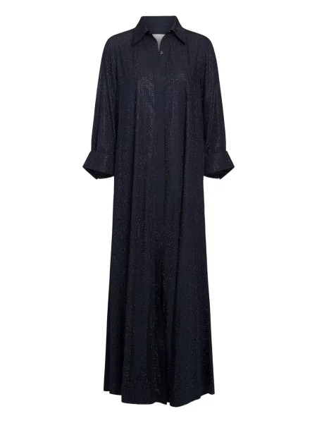 Sukienka koszulowa Twp z kryształkami garniturowa niebieska