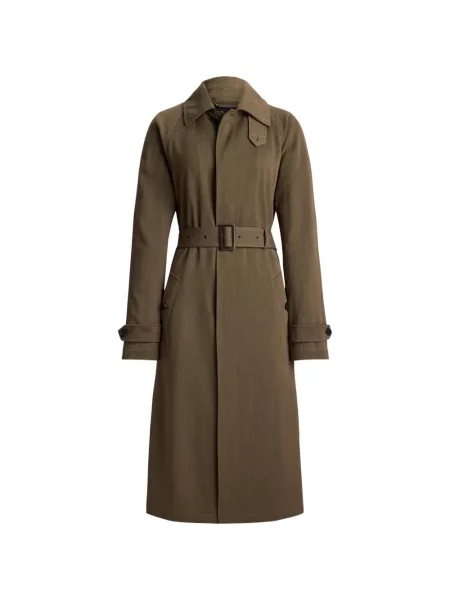 Cu centură palton Ralph Lauren Collection de lână maro