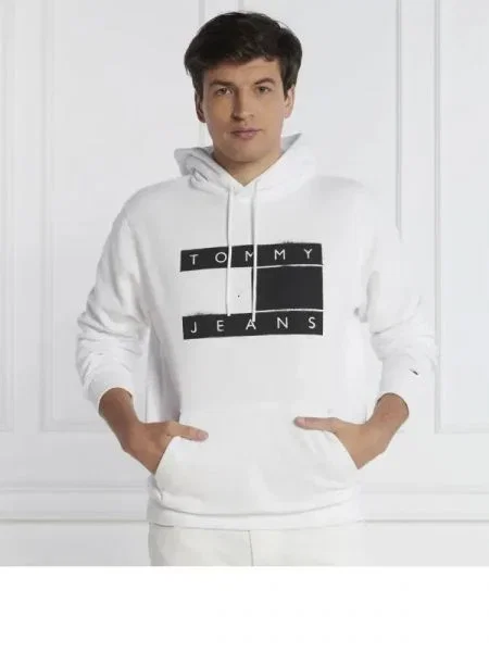 Tommy Jeans Hanorac FLAG SPRAY alb