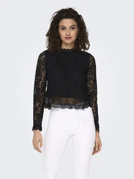 ONLY Bluză NEW KARO' negru