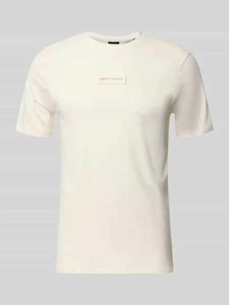 Armani Exchange Koszulki Mężczyzna L T-shirt Slim Fit beżowy