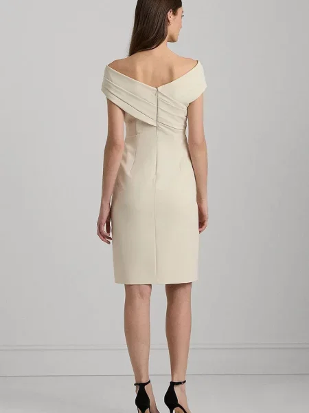 Lauren Ralph Lauren Koktejl obleka kremna bež