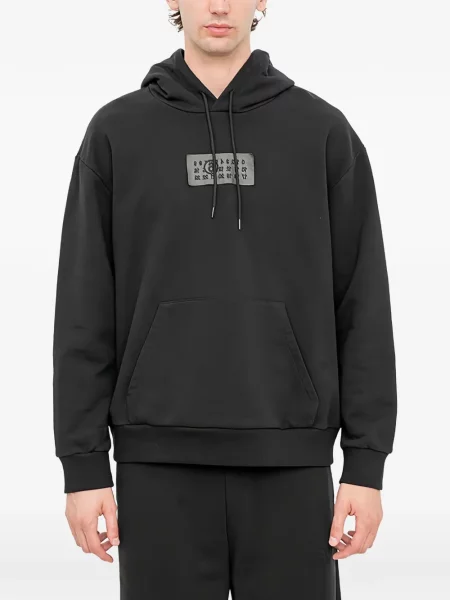 Hanorac cu glugă Mm6 Maison Margiela cu autograf negru