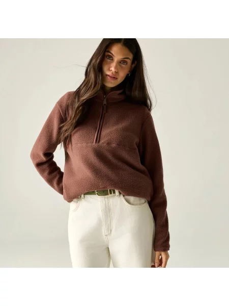 Bluza polarowa Frankie Borg Half Zip czerwona