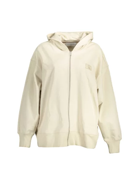 Bluza Calvin Klein z długim rękawem beżowa