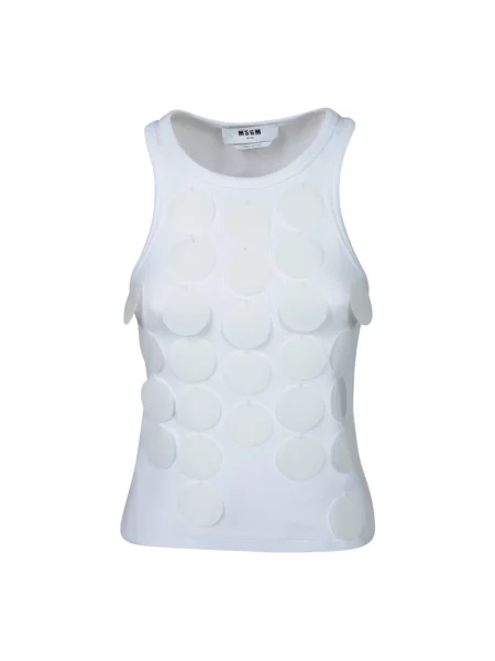Top Msgm z cekinami biały