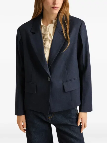Sacou Momoni de flanelă albastru