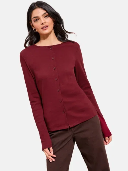 Friends Like These Geacă tricotată burgundy roșu