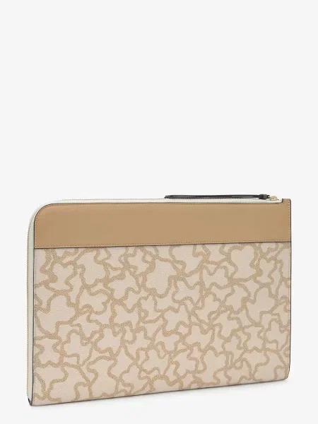 Tous torba za laptop za žene od imitacije kože bež