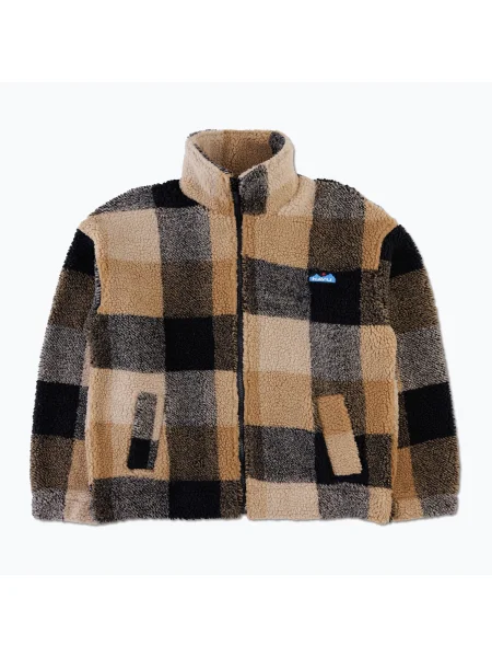Дамска поларена блуза KAVU Loven hilltop plaid кафяво