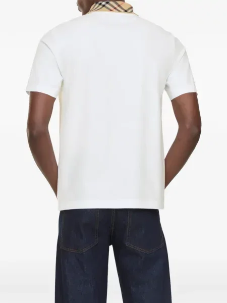Καρό με κολάρο polo Burberry λευκό