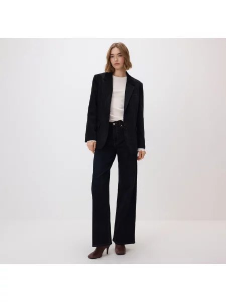 Reserved Džíny wide leg černý