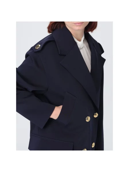 Kabát Elisabetta Franchi modrá