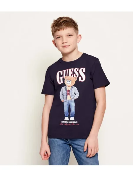 Guess Póló Sötétkék Regular Fit fekete
