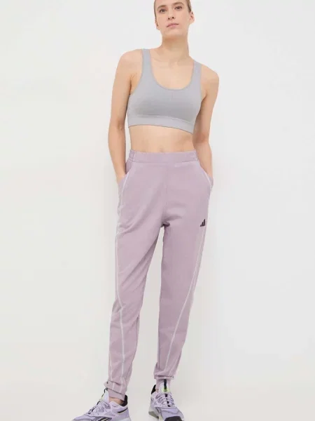 Hlače za vadbo adidas Performance Woven roza