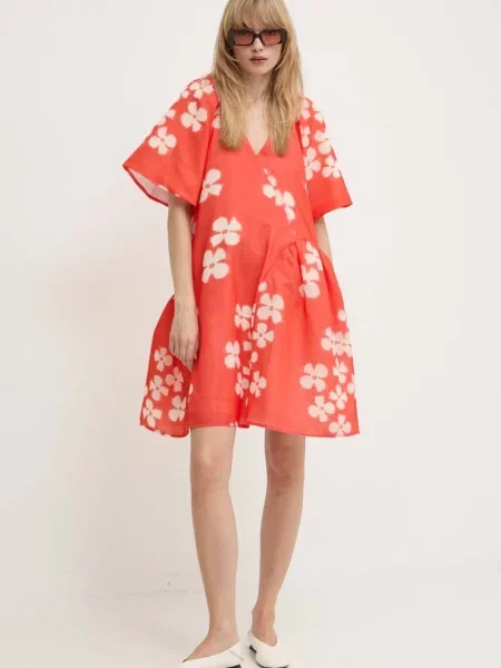 Stine Goya rochie mini oversize portocaliu