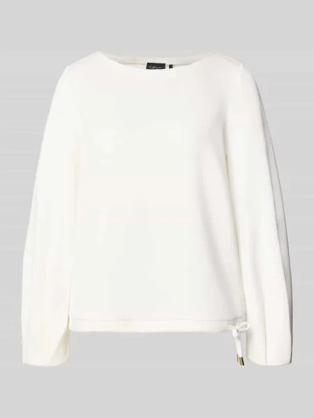 Bluza o kroju relaxed fit z mieszanki S.oliver Black Label biała