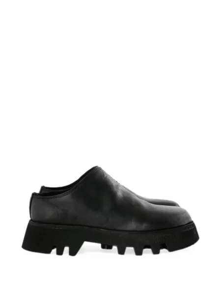 Papuci tip mules Guidi chunky negru