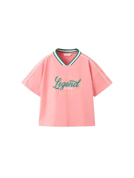 MANGO KIDS Tricou MEXICO galben / verde / roz alb