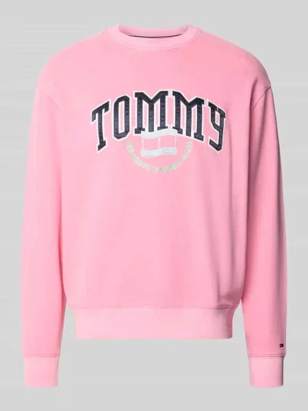 Bluza o kroju relaxed fit z czystej bawełny Tommy Jeans różowa