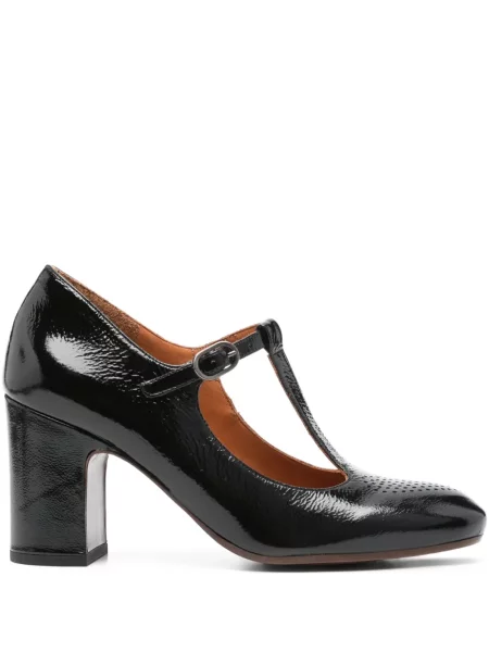 Кожени полуотворени обувки Chie Mihara от лакирана кожа черно