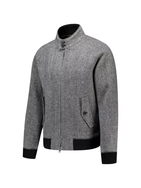 Geacă Baracuta cu model herringbone gri
