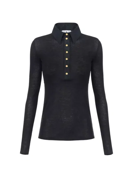 Tricou polo Elisabetta Franchi tricotate negru