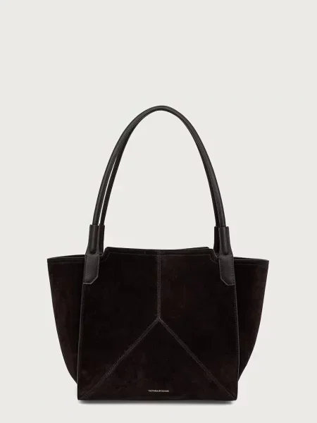 Victoria Beckham geantă shopper pentru femei din piele întoarsă maro