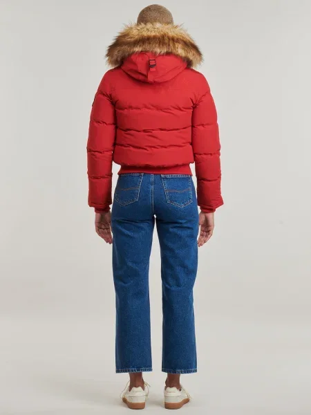 Geacă bomber Superdry cu glugă roșu