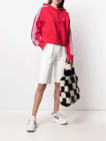 Decupat hanorac cu glugă Adidas roșu