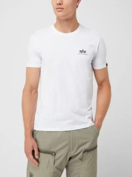 T-shirt z nadrukiem z logo model ‘Basic T’ biały