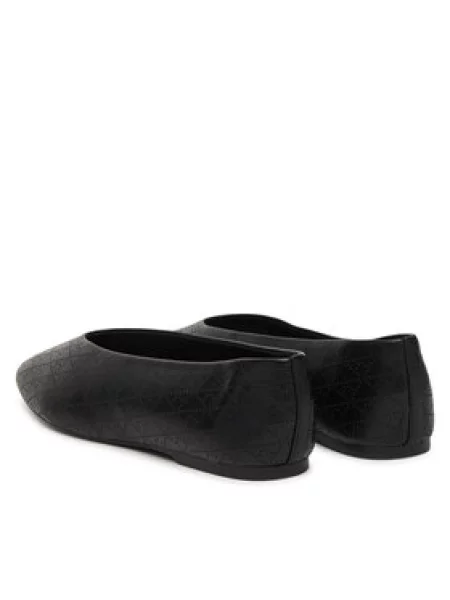 Baleríny Calvin Klein Square Ballerina Aop Lth čierna