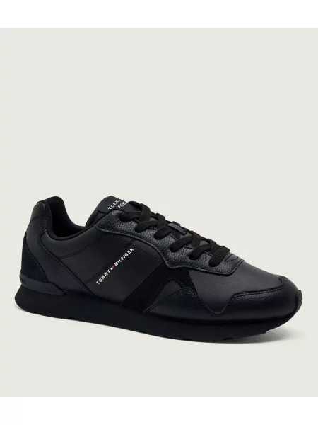 Tommy Hilfiger Teniși din piele T Hilfiger Core Lth Runner | piele întoarsă negru