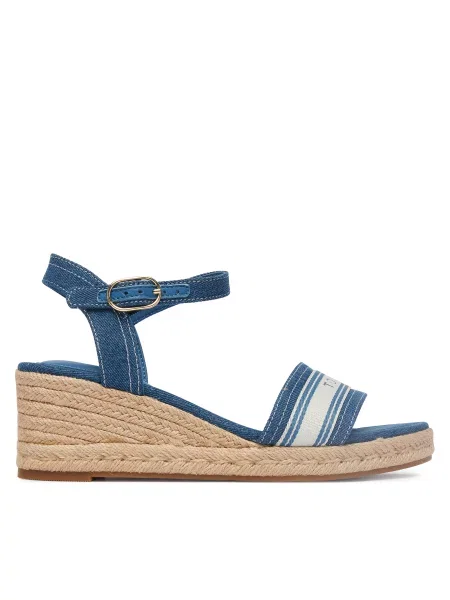 Espadrile Tommy Hilfiger Mid Wedge Espad Webbing modra