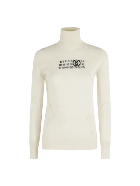 Sweter Mm6 Maison Margiela wełniany beżowy