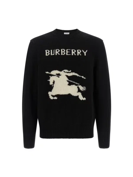 Sweter Burberry wełniany czarny