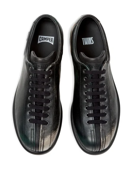 Δερμάτινα sneakers Camper με κορδόνια μαύρο