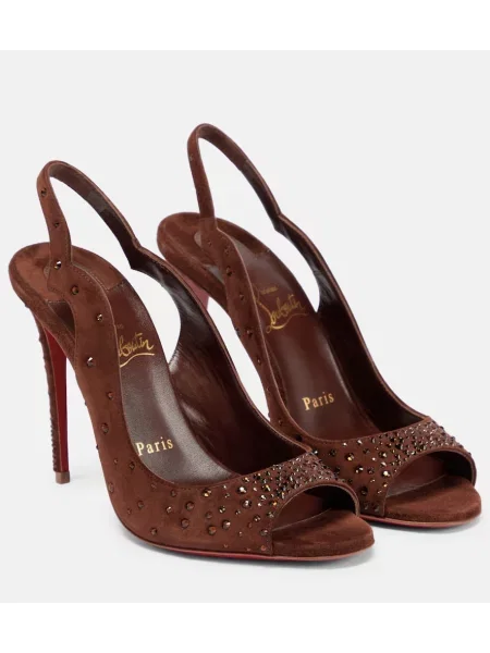Sandale Christian Louboutin din piele de căprioară maro