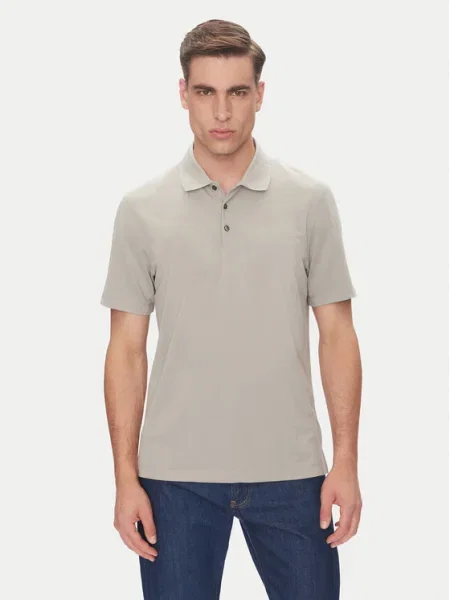 Calvin Klein Тениска с яка и Бежов черно