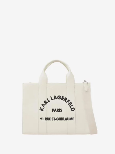 Karl Lagerfeld Geantă tip sac Rue St-Guillaume Mittelgroße Tote Bag alb bej