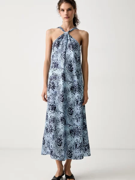 Max&Co. rochie de vară din mătase PALAZZI albastru