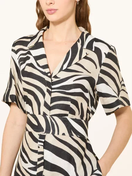 Marella Sukienka Lniana Mlspacche schwarz biała