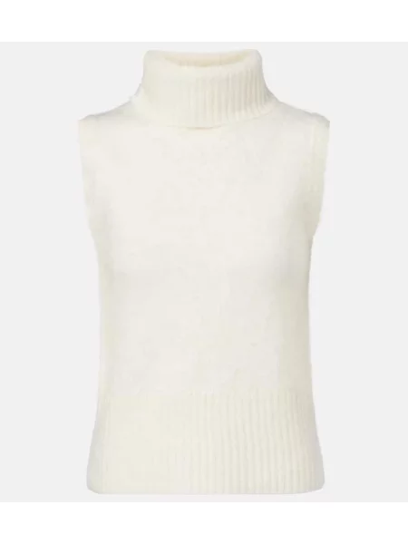 Pulover Veronica Beard din cașmir alb